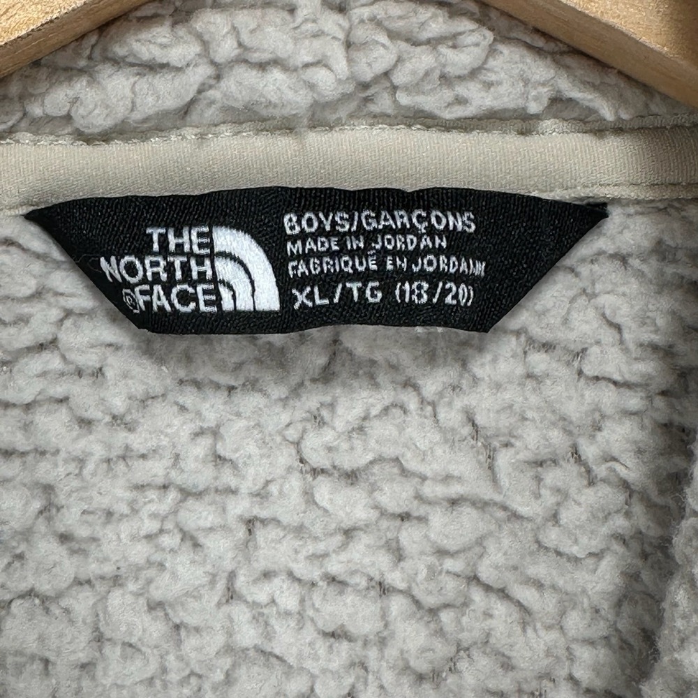 The North Face Deep Pile Fleece Vest Youth XL (18/20) Beige Full Zip Jacket - Picture 3 of 13